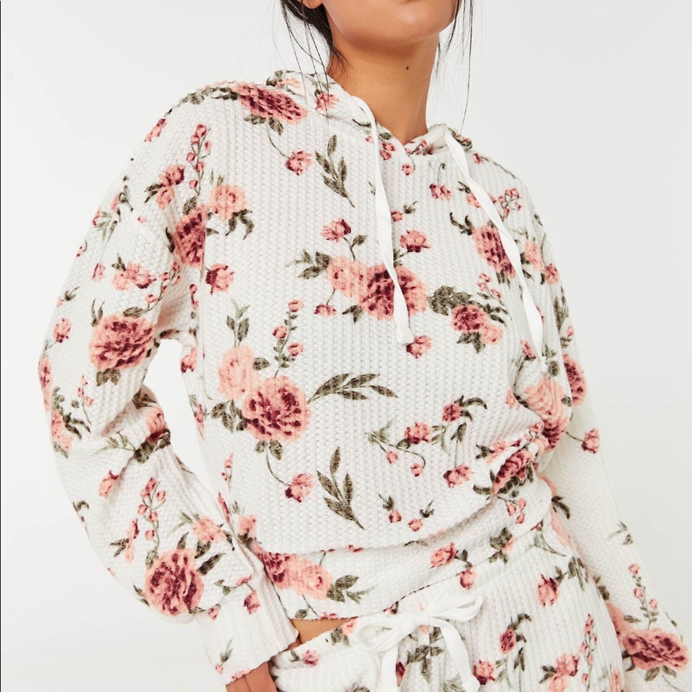 Floral waffle Hoodies and joggers